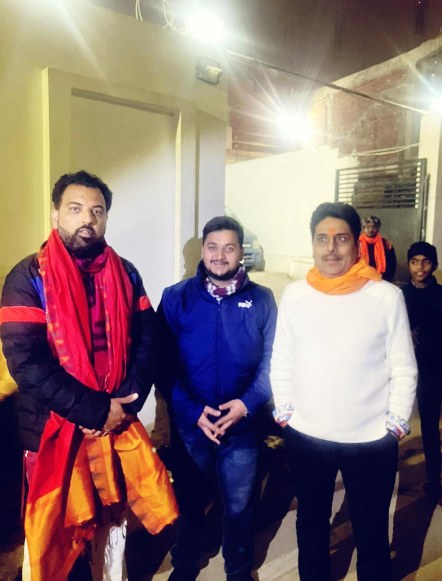 Devotees together in the evening